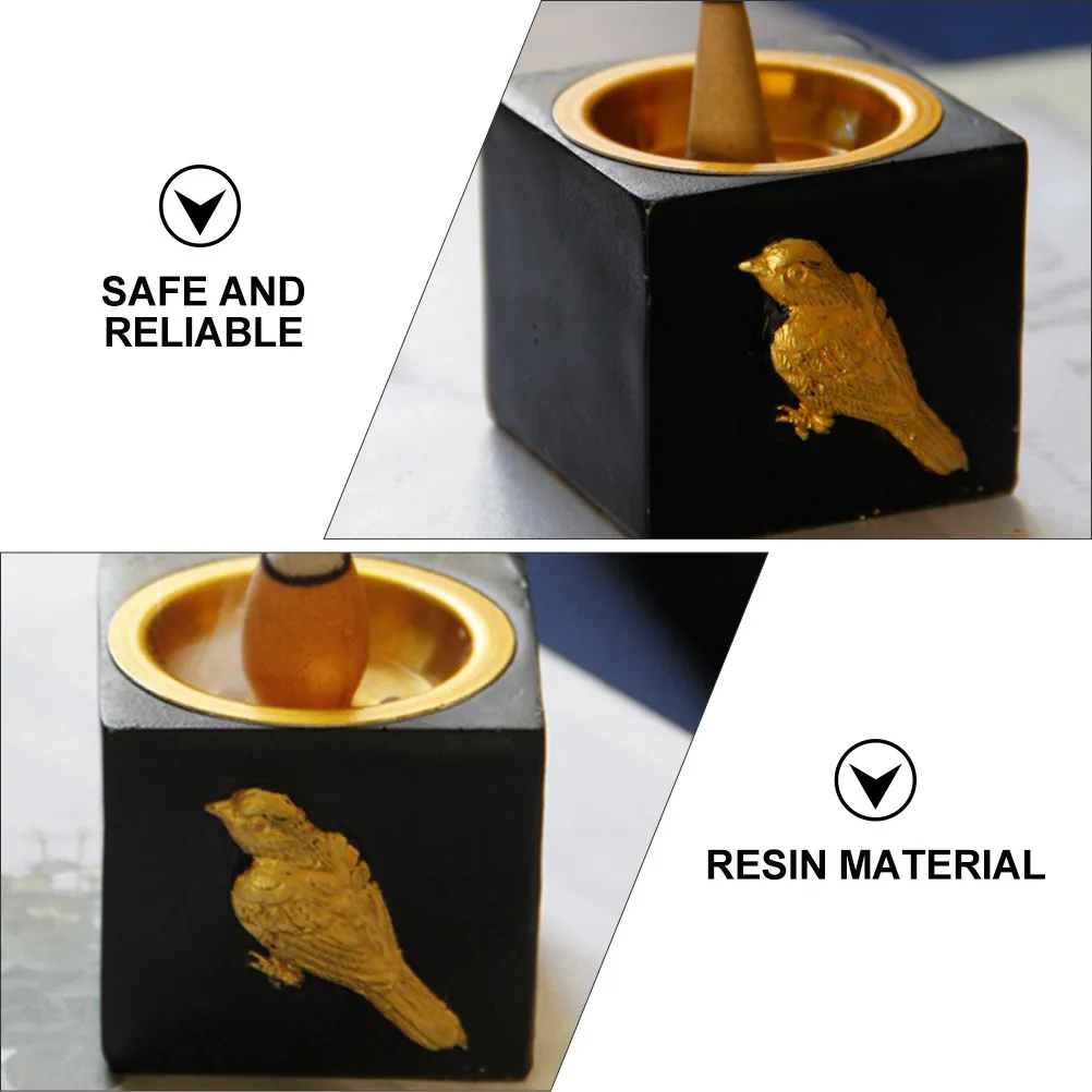 1Pcs Square Resin Aroma Burner Creative Incense Holder Desktop Censer Ornament for Home Relaxation Atmosphere Incense Burner