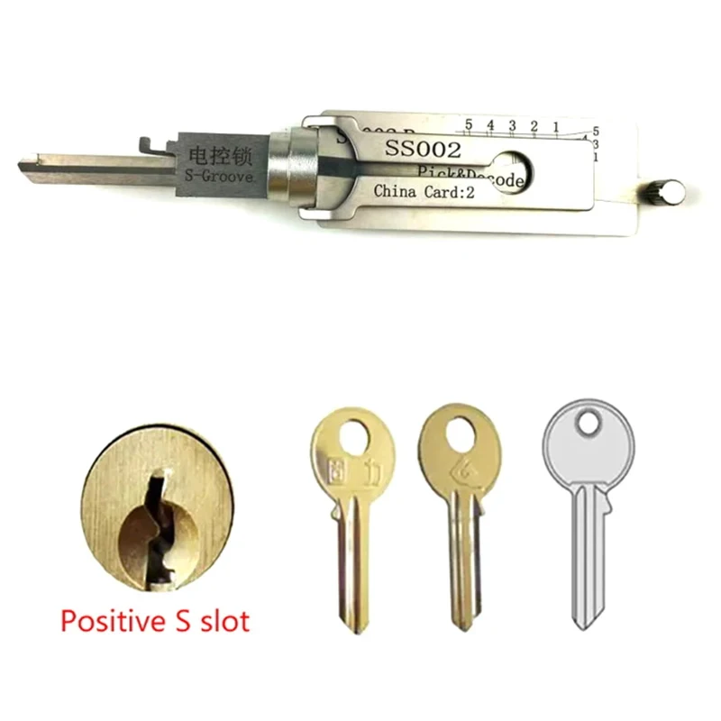 2026 NEW Locksmith Tool Set SS002 2-in-1 Implement for Servicing or Decoding Specific Models of Home and Civilian Door Locks