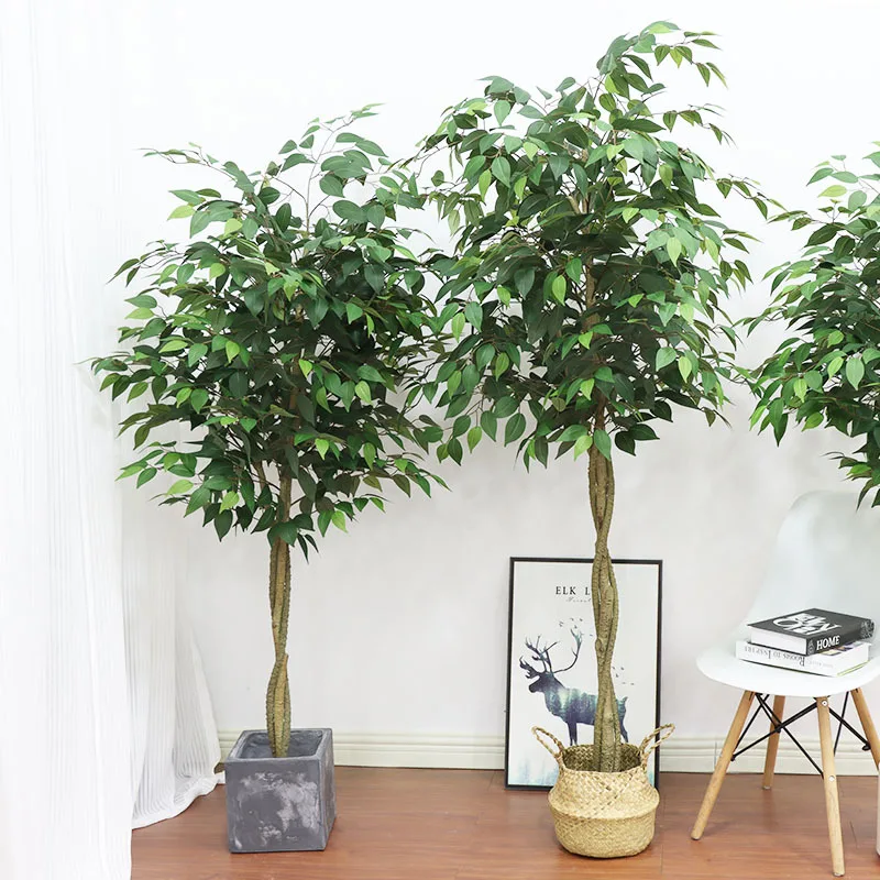Plastic Ficus Artificial Green Tree Garden Decoration Artificial Banyan Ornamental Plant