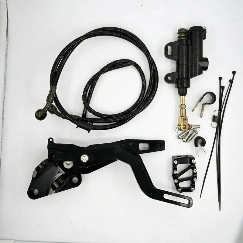 Non destructive installation base of anodized aluminum pedal brake kit for motorcycle accessories
