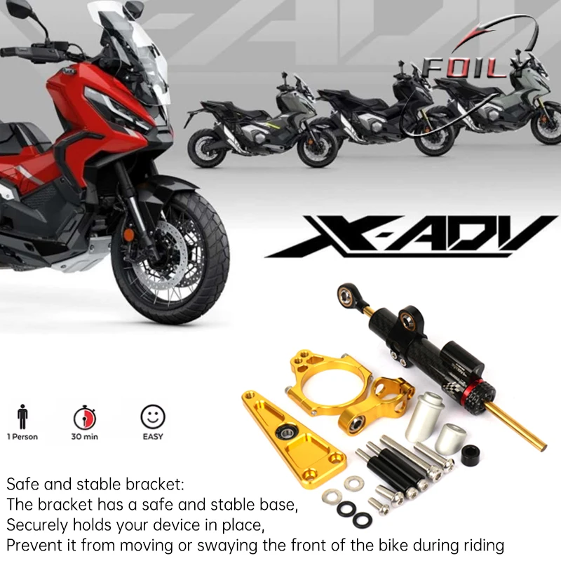 Voor Honda X-ADV 750 XADV750 2017-NSS750 NSS 750 2021-Motorfiets Stuurdemper Kit Verstelbare Stabilisator Beugel montage