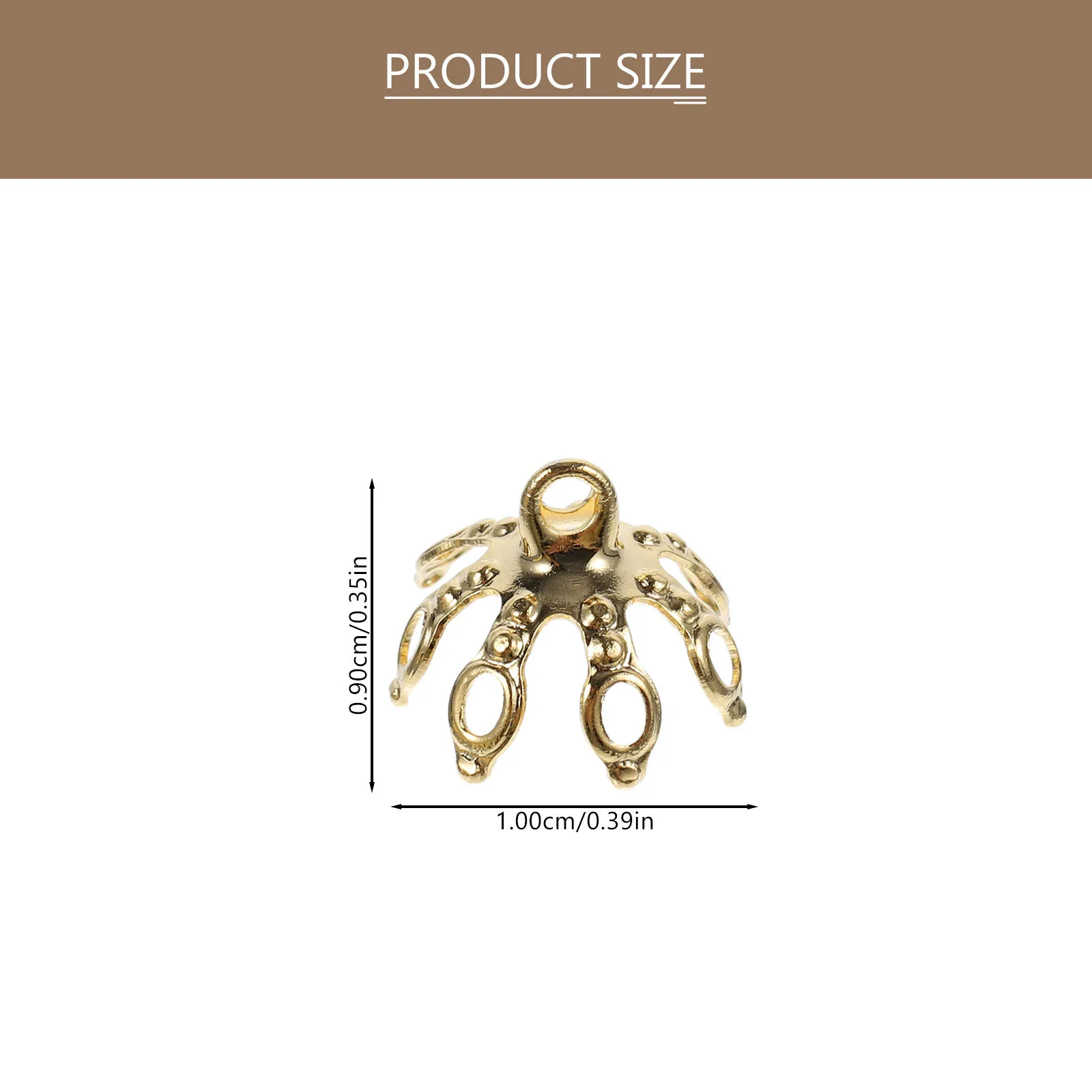 100Pcs Copper Beads Caps Lightweight DIY Jewelry Making Supplies Hair Accessories Necklace Bracelet Bead End Caps