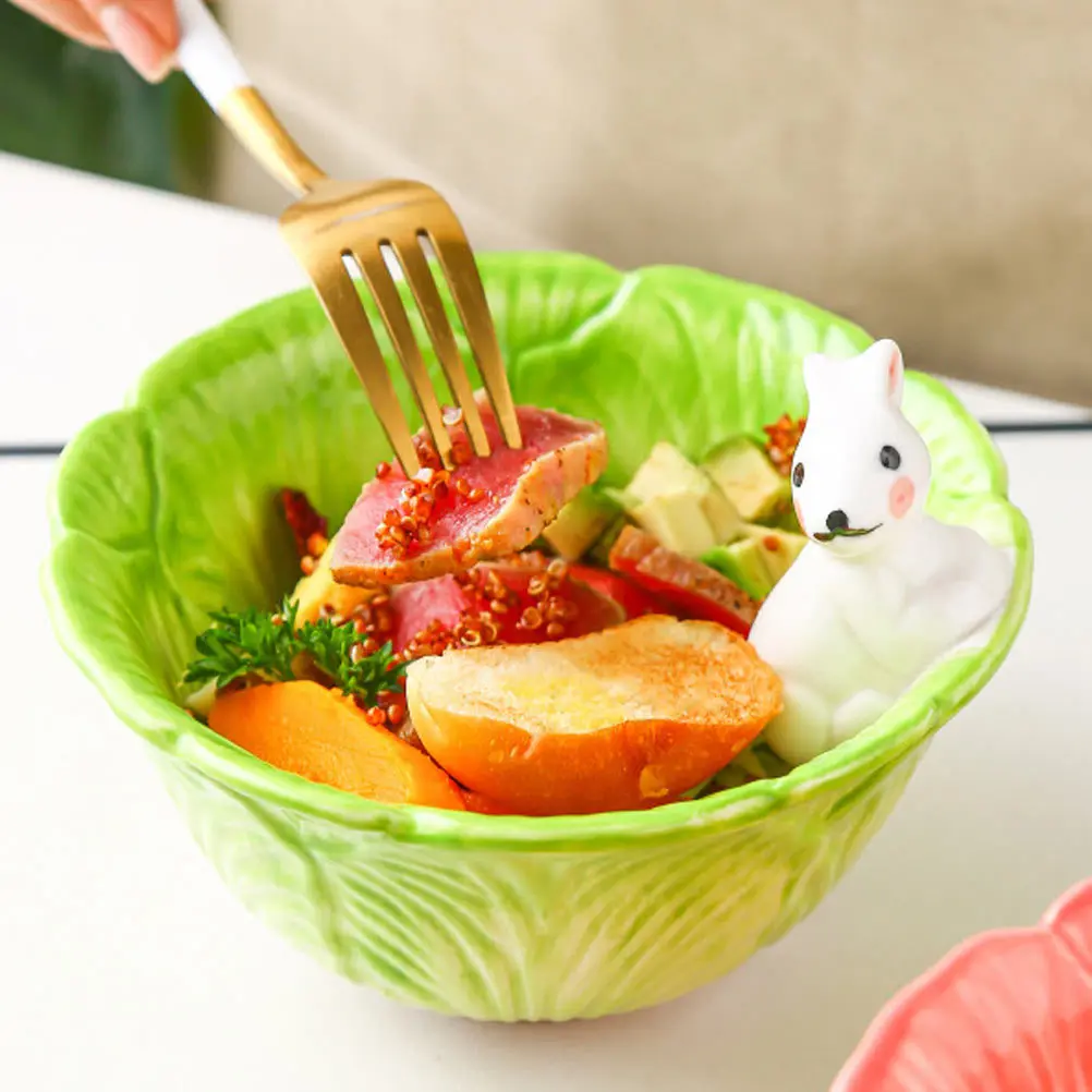 

Creative Ceramic Rabbit Bowl for Soup Fruit Salad Dessert Random Color Multi-Functional Home Tableware Chic Food Holder