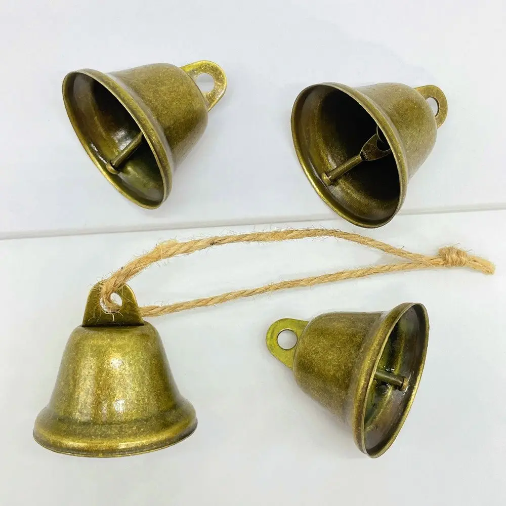 5pcs New Vintage Retro Bell Ornaments 37.9*34.6mm 2Styles Christmas Bells Decoration Rustic Bells for Christmas Tree