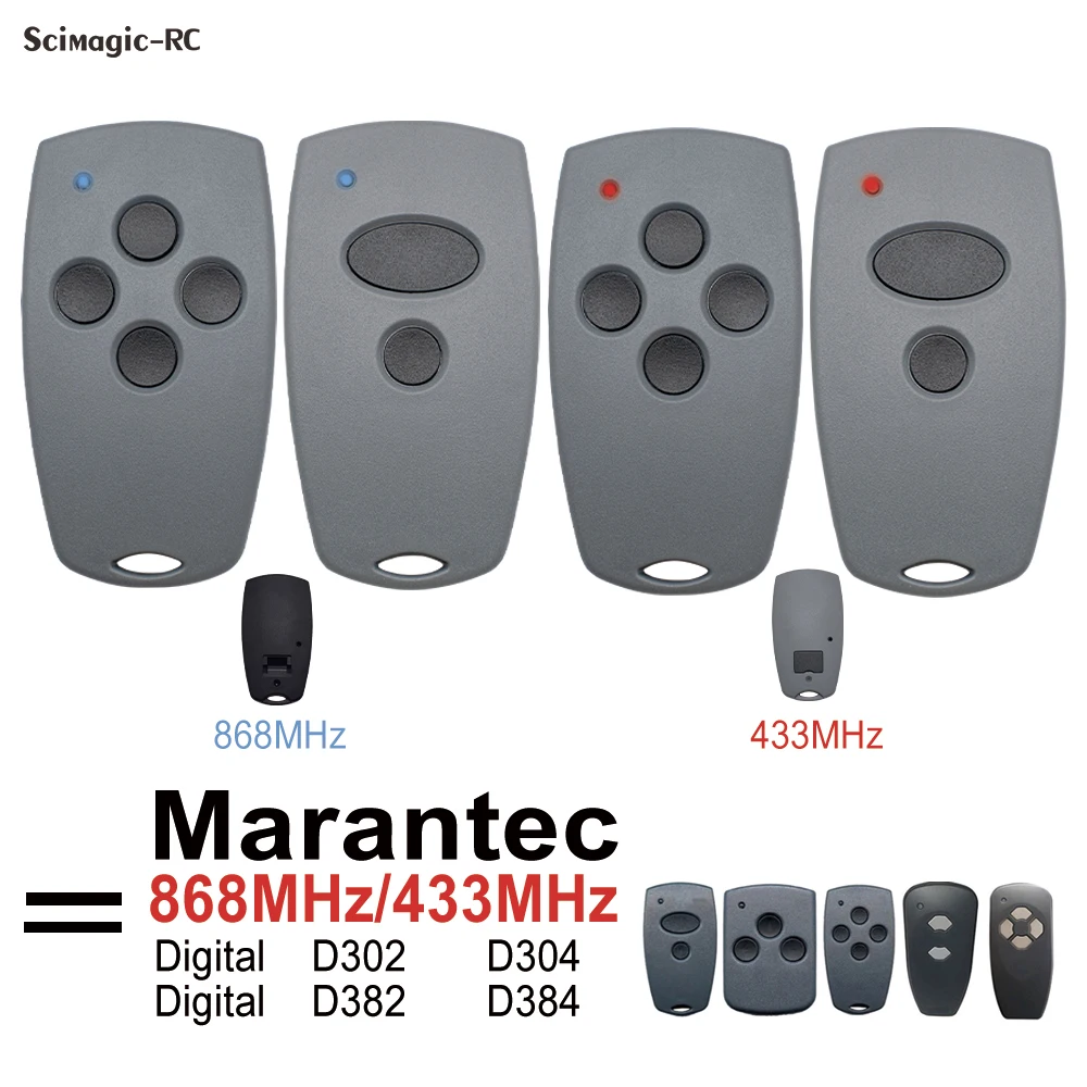 Marantec Digital D382 384 302 304 313 321 323 433.92MHz / 868.3MHz Garage Remote Control Command Fixed Code Transmitter Gate Key