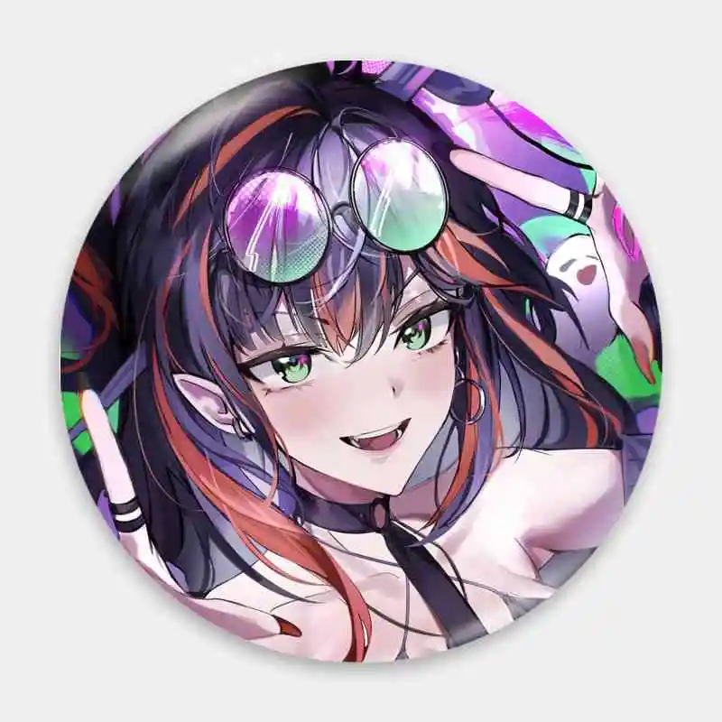 Mika Melatika Ch VTuber Anime Badge Brooch anchor Peripherals Pin 58mm Pupil Fandom Cartoon Decoration Gift For Friend Trinket