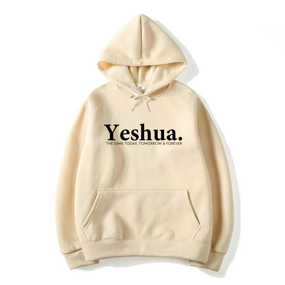 Yeshua Christian Hoodie Christian Apparel Faith Gift Women Worship Hoodies Religious Hooded Sweatshirt Jesus Pullovers Woman Top