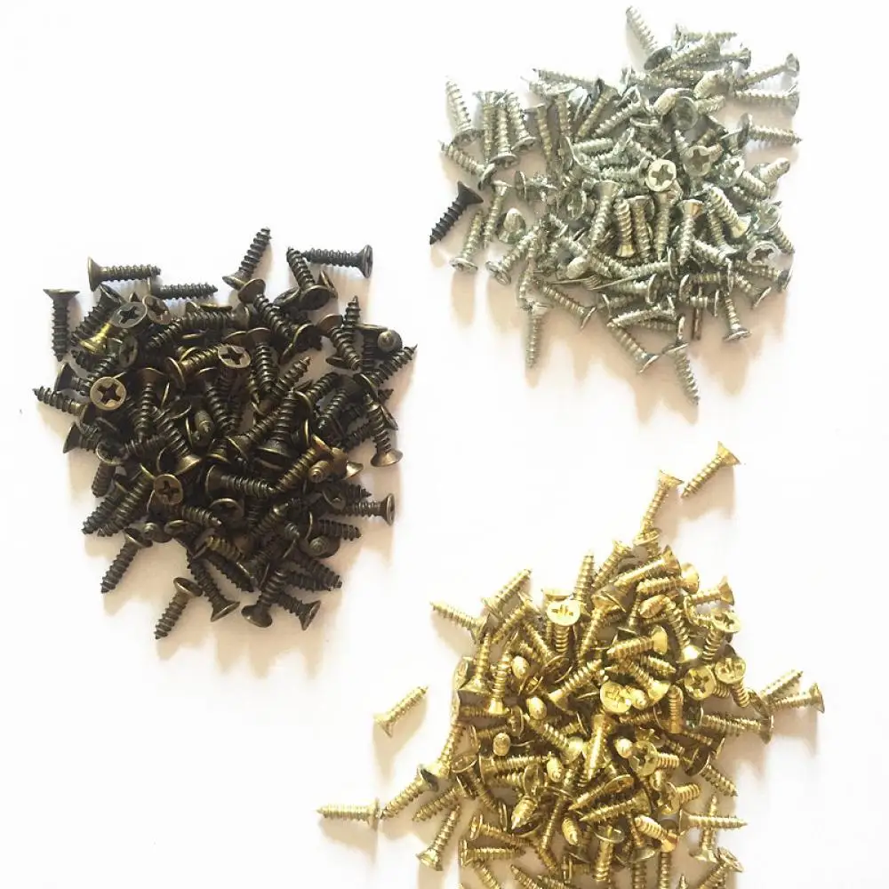 1000pcs 2x5mm 2x6mm 2x8mm 2x10mm Flat head screw Carpenter\'s small screw Furniture wooden  box hardware accessories