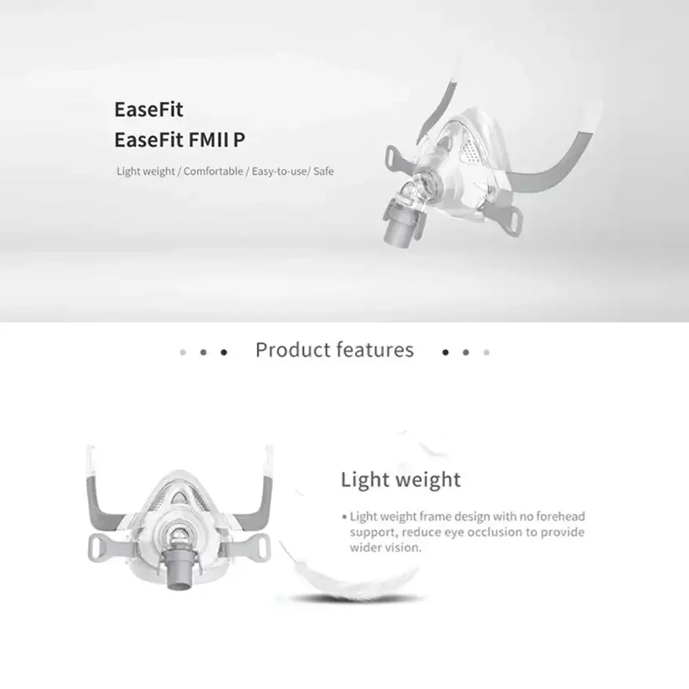 Resoxy FMIIP CPAP Mask Full Face Mask Auto CPAP APAP BIPAP Silicone Anti Snoring Sleep Apnea Sleep Aiding Respirator Mask