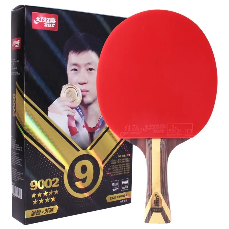 Original DHS 9 Star Table Tennis Racket Professional 5 Wood 2 ALC Offensive Ping Pong Racket with Hurricane Sticky Rubber