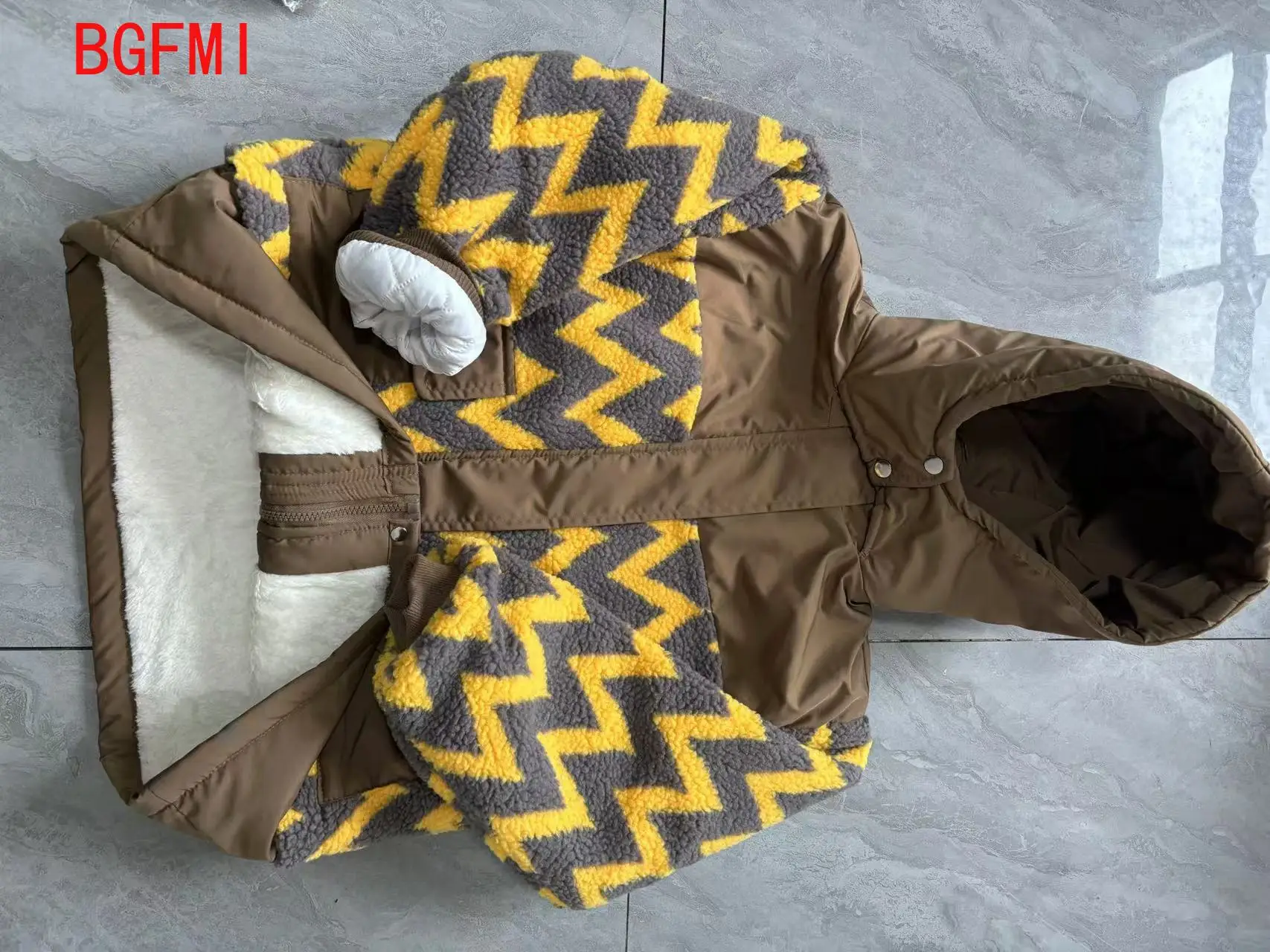 Childrens Clothing Boys Fleece Jacket Autumn Winter 2026 New Boys Thick Patchwork Parka Jacket Baby Winter Trendy Style Kids Top