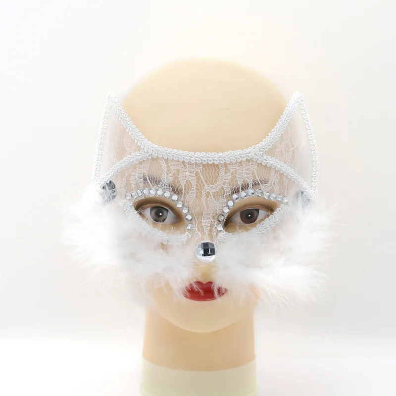 Maskerade Männer und Frauen Spitze PVC Katzengesicht Performance Urlaub Party Halloween Maske