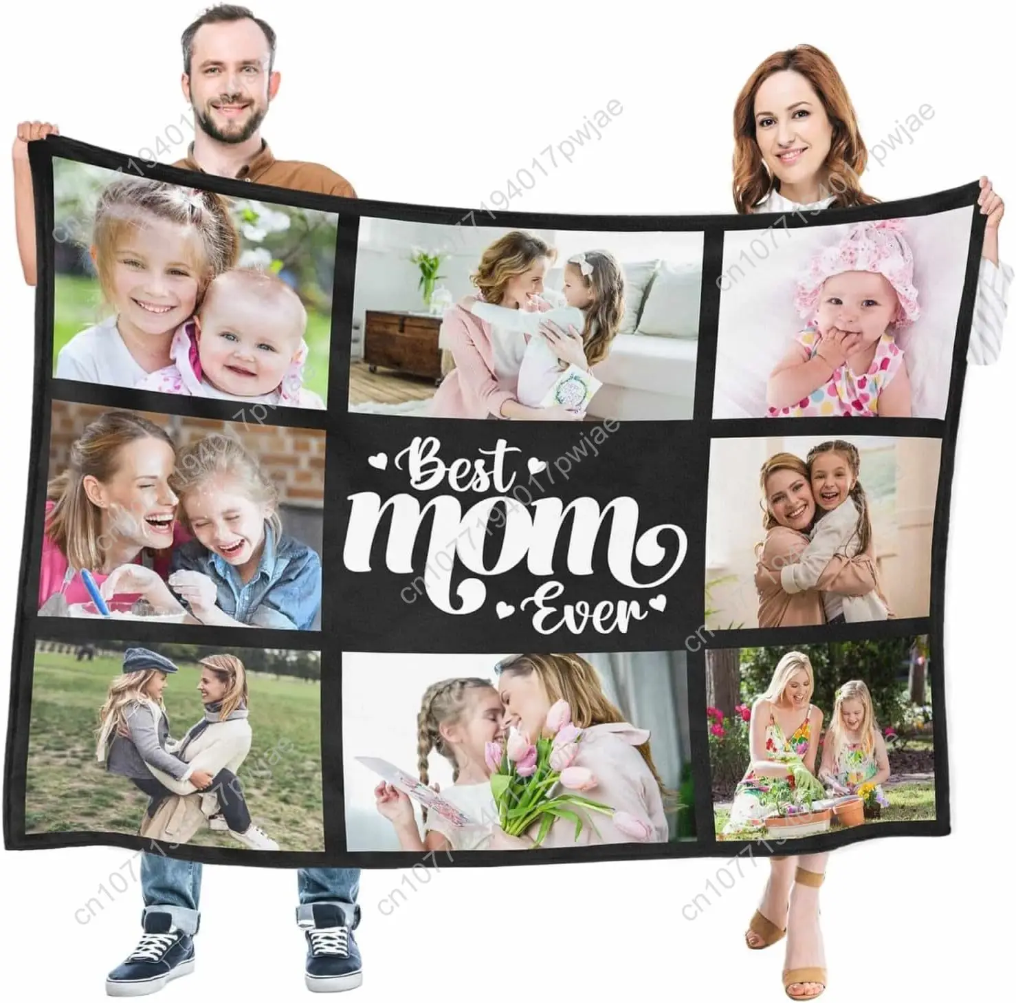 Custom Blankets Gifts for Mom Christmas from Daughter, Personalized Picture Blanket, Customized Blankets with Photos, Best Mom E