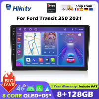 Hikity 8Core Qualcomm Snapdragon 460 Android 2DIN Car Radio For Ford Transit 350 2021 Carplay Navigation GPS 4G FM RDS WIFI