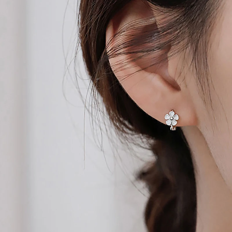 14k Flower Hoop Earings For Women Hikaw Silver Earrings Gold Non Tarnish Hypoallergenic Earings