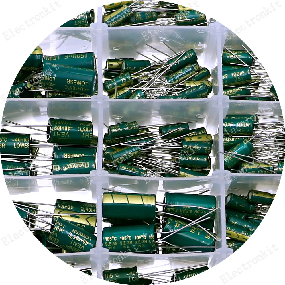 36Value 810Pcs 10V-63V Aluminum Electrolytic Capacitor Assorted Kit 1uF-1500uF High Frequency Low ESR Mix set