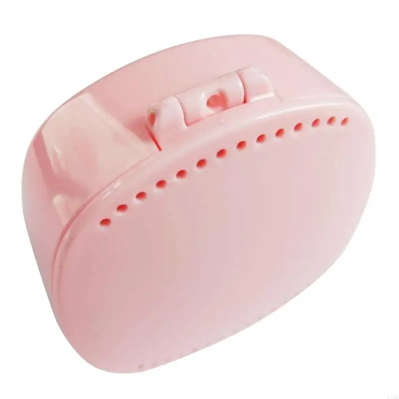 

Retainer Box with Vent Holes & Mirror Denture Box Orthodontic Denture Storage