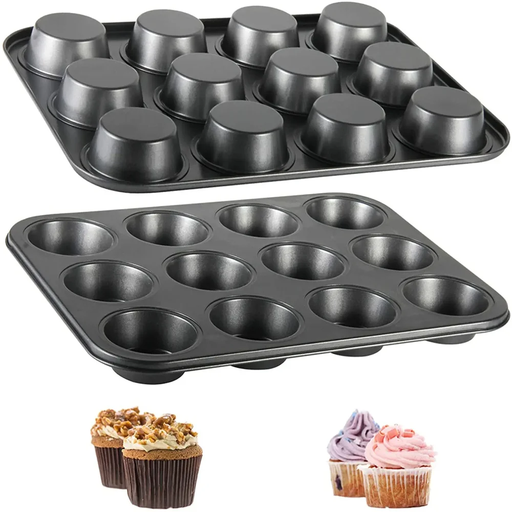 6/12 Cups Square Cupcake Pan Muffin Tray Cupcake Mold Muffin Pan Carbon Steel Baking Pan Non Stick Bakeware For Kitchen Oven