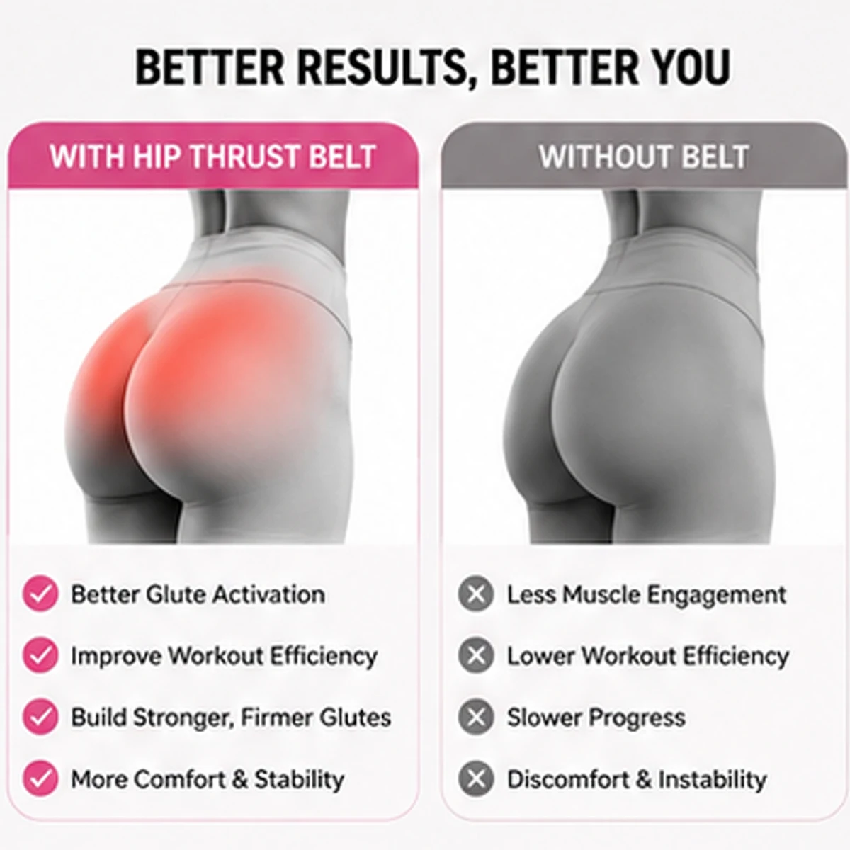 Heavy Duty Nylon Hip Thrust Belt, Adjustable Thick Padded Dumbbell Glute Workout Strap, Portable Home Gym Fitness Equipment - view 6