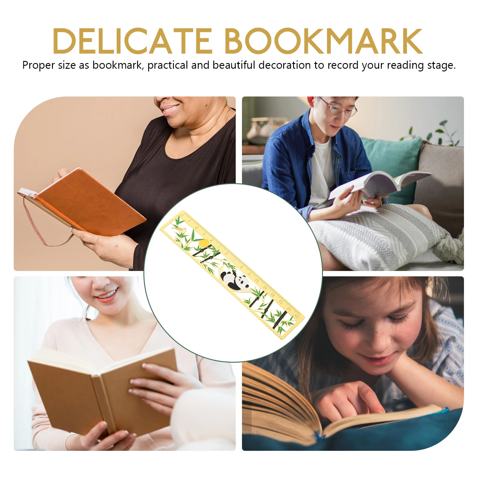 Chinese Style Bookmark Ruler Decorative Straight Ruler Bookmark Bookmark Book Lover Gift creative metal bookmark