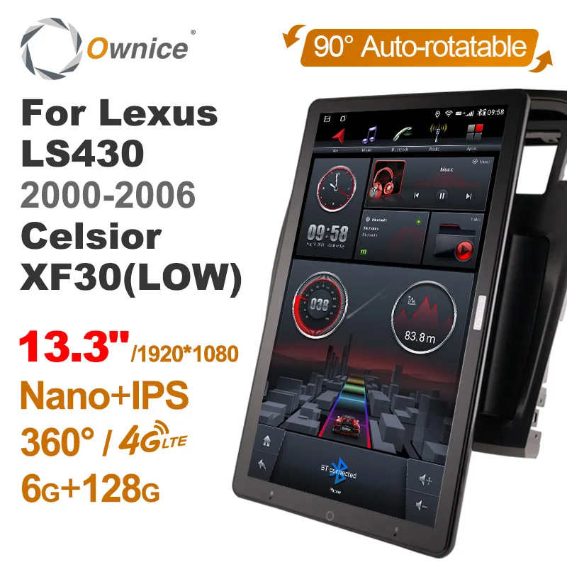 Ownice Android 12.0 for  Lexus LS430 XF30 LS 430 2000-2006 for Toyota Celsior XF30 Car Radio Video Audio13.3