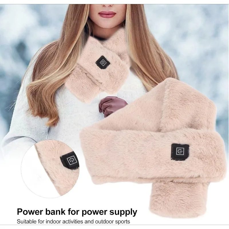 

3-уровневый шарф с подогревом, зимний уличный теплый воротник на шею, зарядка через USB, шаль с подогревом, поддержка шеи, теплый нагрудник для катания на лыжах и велосипеде