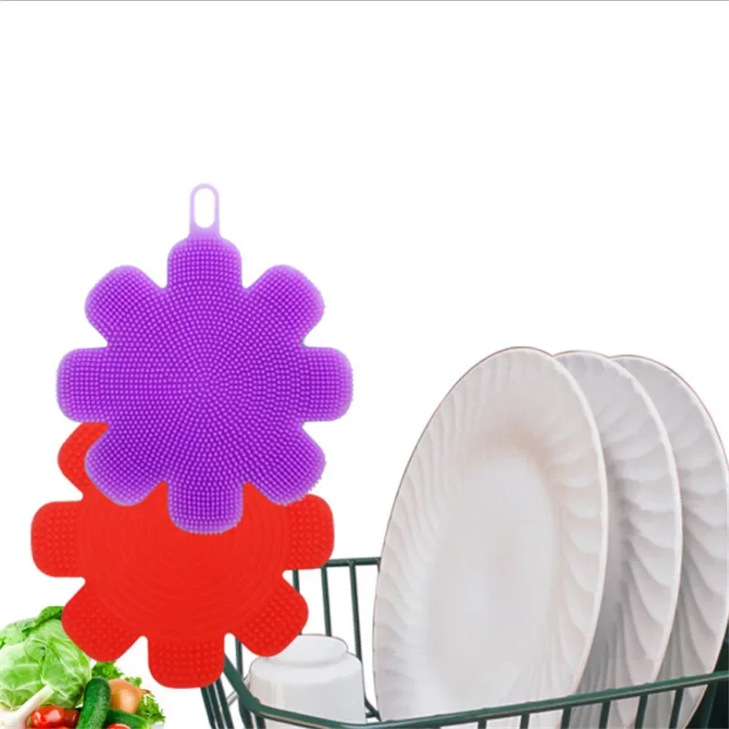 Tableware Brush Multifunctional Dishwasher Brush Melon Fruit Vegetable Cleaning Brush Heat Insulation Pad Kitchen Supplies