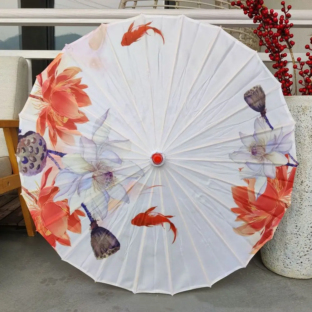 

70 cm Silk Cloth Women Umbrella Chinese Style Folding Classical Oil Paper Umbrella Decorative Handheld Ancient Dance Umbrella