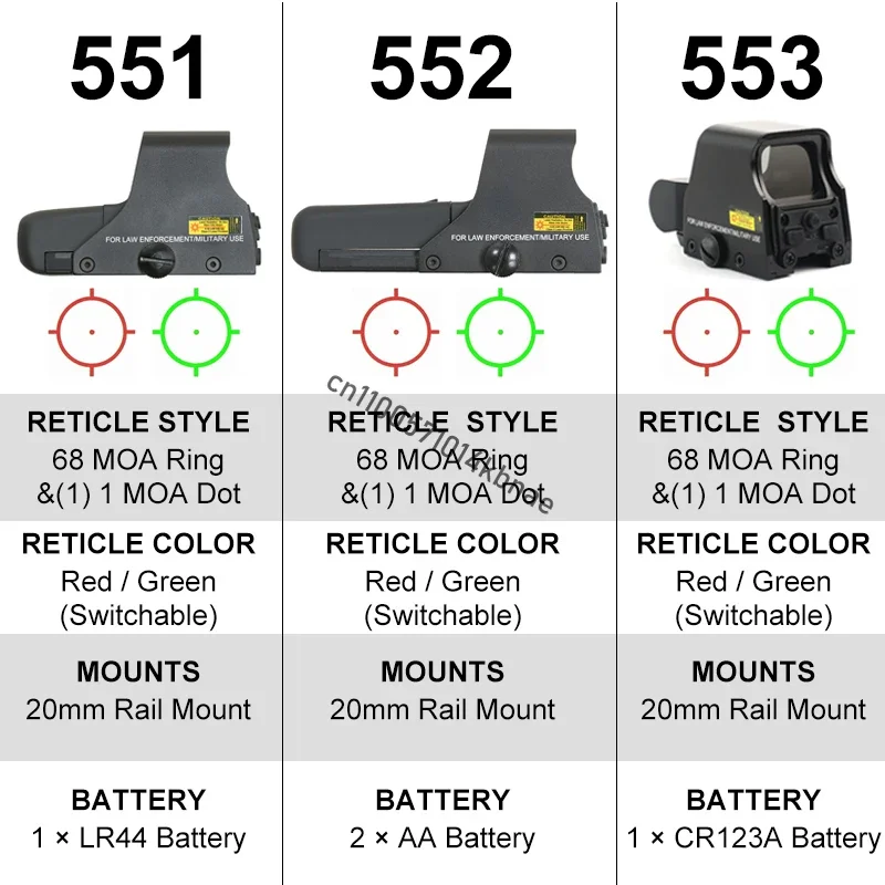 551 552 553 556 558 المجسم ريد دوت البصر البصرية بندقية نطاق الصيد منعكس البصر Riflescope 20 مللي متر جبل الادسنس بندقية #5