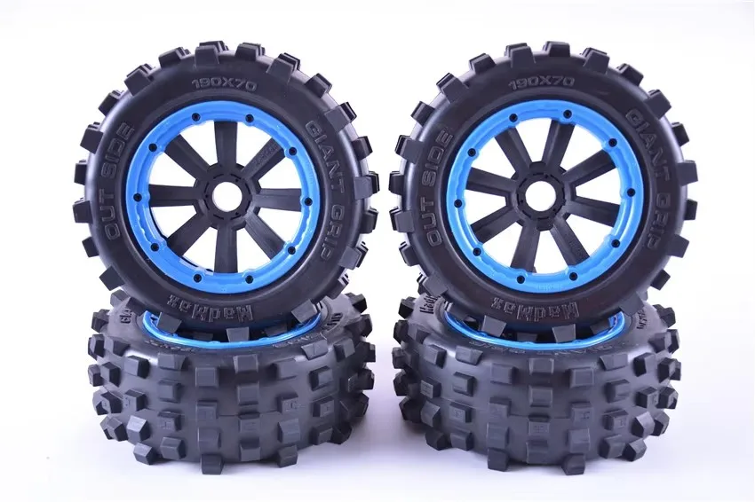 MadMax Full Set Giant Grip Belted Tyre 8-Spoke Wheel for TLR 5IVE-B LOSI 5IVE-T Rovan LT Buggy RCMK XCR-1200 1000