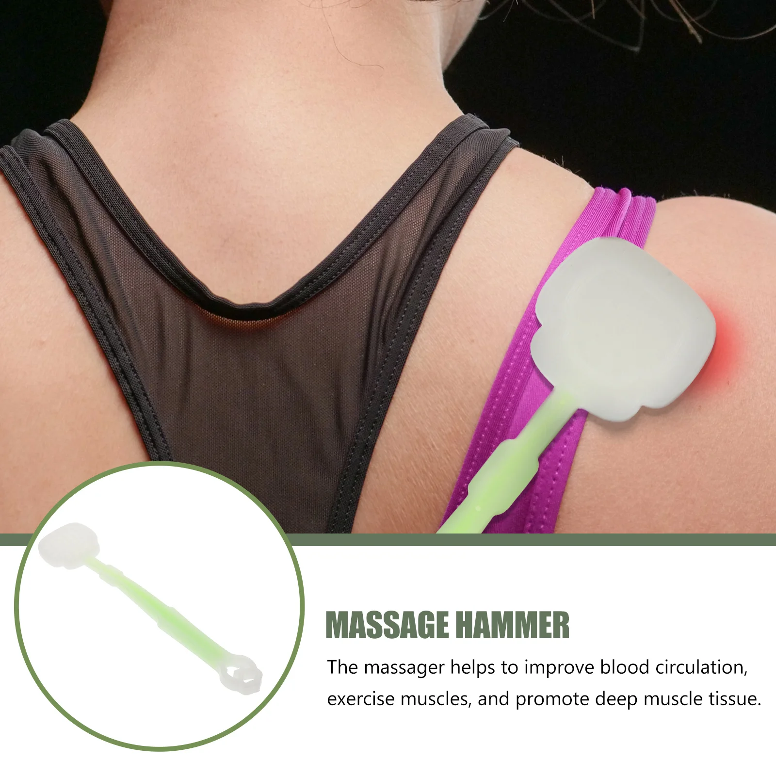 

1pc Massage Hammer For Body Light Green Handheld Acupoint Massager Stress Relief Tool Creative Massage Stick Home Use Back