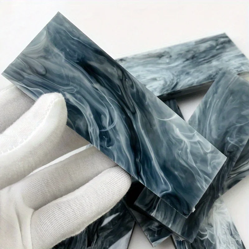 1 قطعة DIY مقبض السكين الفراغات الاكريليك سكين غمد مع نمط الرخام شفرة مثبتة سكين الملحقات 120X40X6.5 مللي متر/160X50X6.5 مللي متر