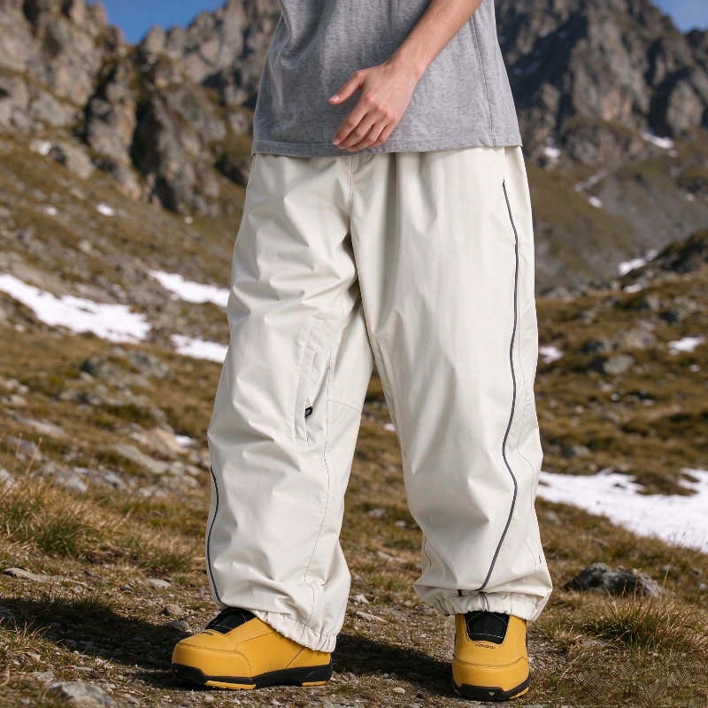2026 Men Hiking Pants Windproof Loose Waterproof Snow Outdoor Winter Snowboarding Solid Women Adult Breathable Mountain Trousers