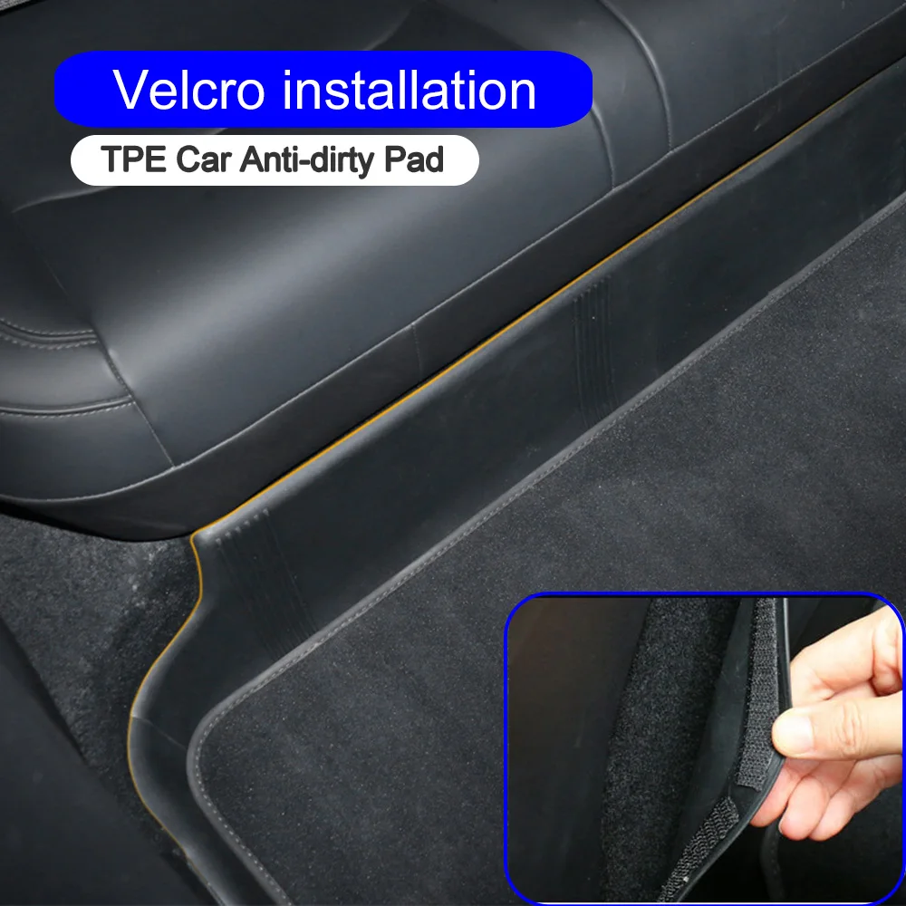 Second row Seat Side Foot Pad For Tesla Model Y Anti Kick Pad Rear Seat Side Protection Mat Cover Interior Accessories