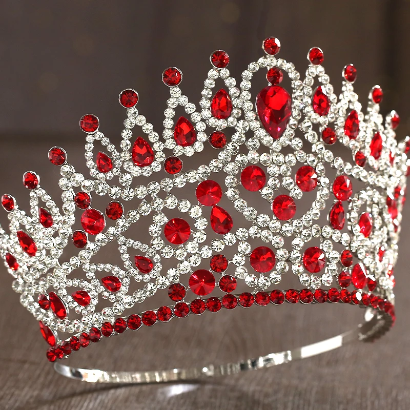 2025 New Adjustable Size Big Rhinestone Crystal Queen Crown Bridal Wedding Tiara Women Beauty Pageant Hair Accessories Jewelry