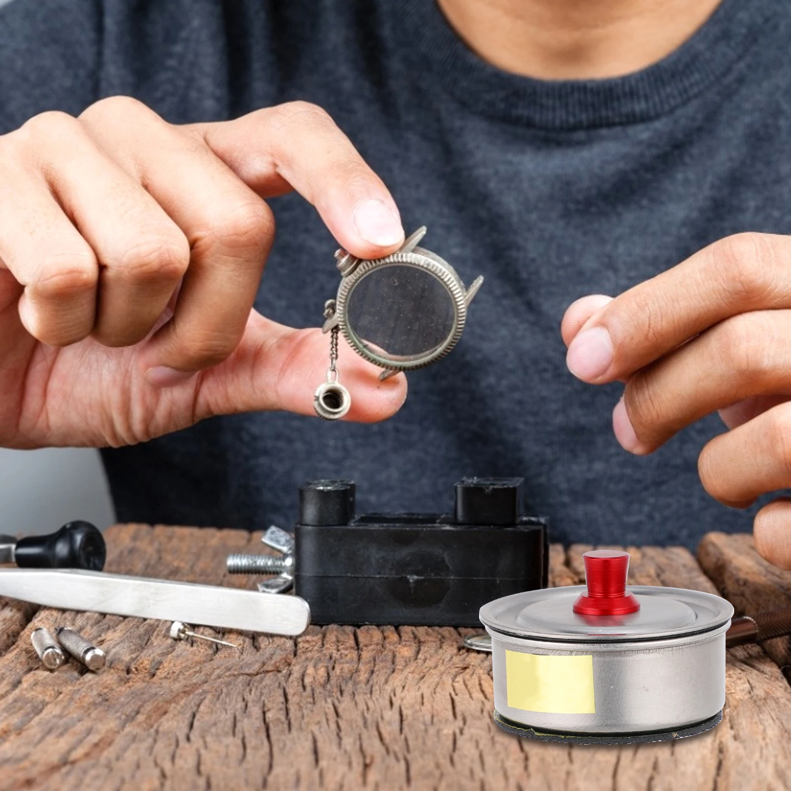 

Oil Tank Watch Movement Washing Jar Cleaning Silver Steel Repair Tools Storing Clock Oil Dustproof Lid Sealing Watch Maintenance