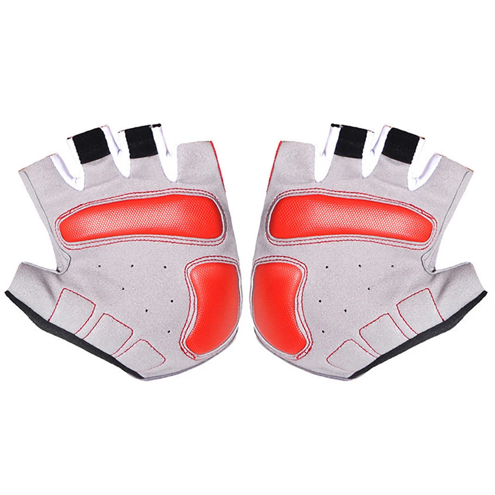 

1Pair Anti-Slip Half Finger Cycling Gloves Breathable Lightweight Shockproof for Riding Driving Outdoor Sports Size L Red