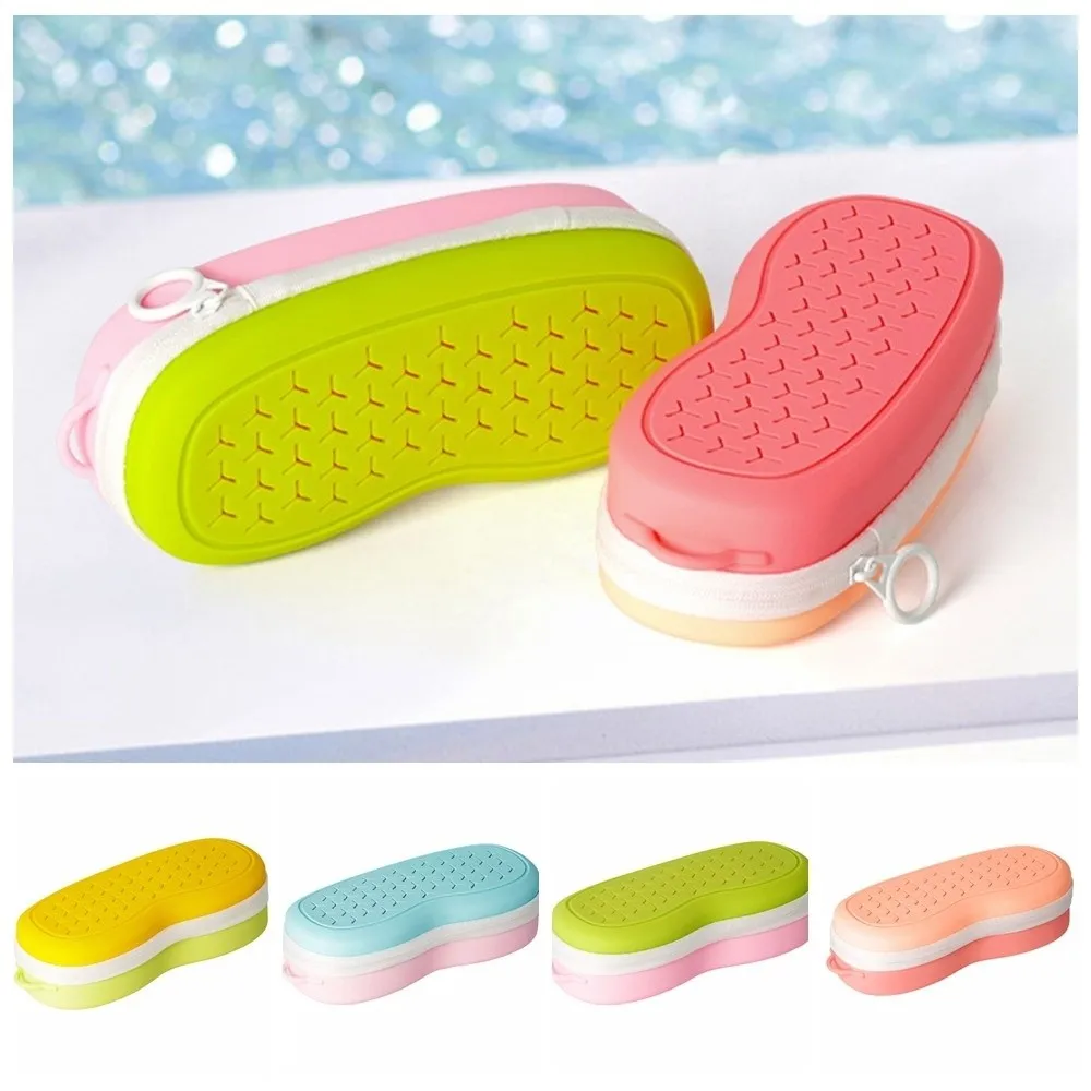 

Soft Silicone Swim Goggle Case with Air Holes Hollow Swimming Goggles Storage Box Lightweight Portable