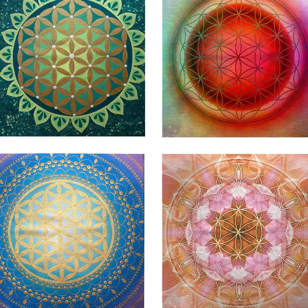 Tarot Tablecloth Flower of Life Pagan Altar Cloth Witchcraft Flannel Oracle Card Mat Astrology Board Game