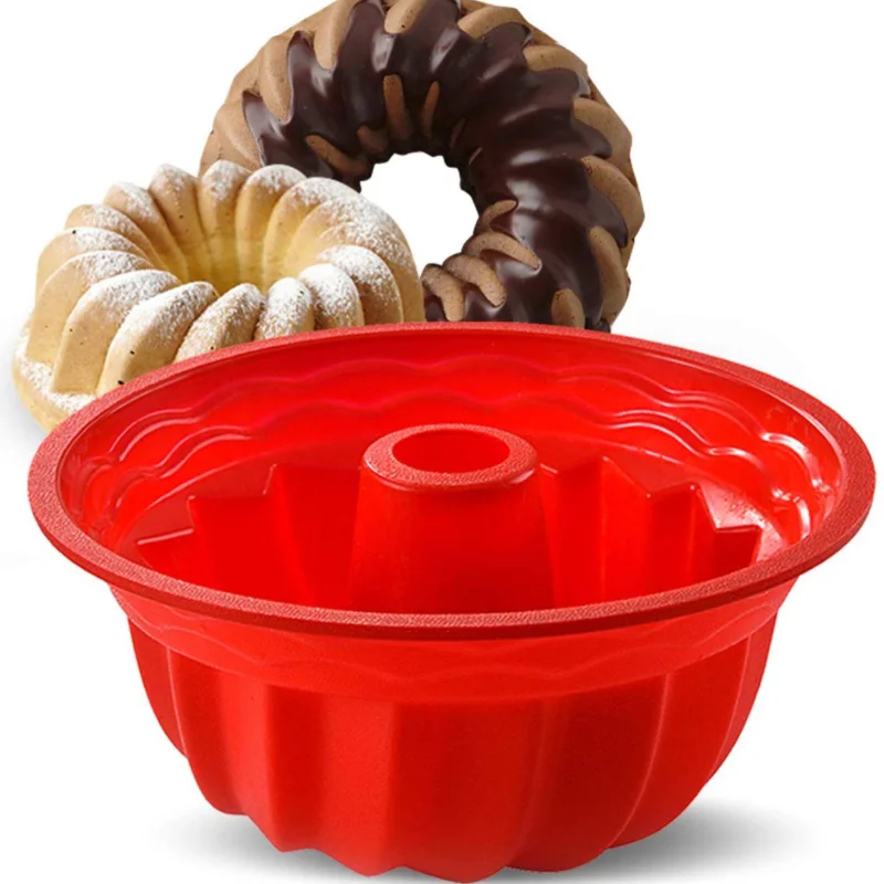 Xugar 3D Small Spiral Shape Silicone Cake Pan Bread Bakeware Mold Baking Tools Cyclone Shape Cake Mould DIY Baking Tool