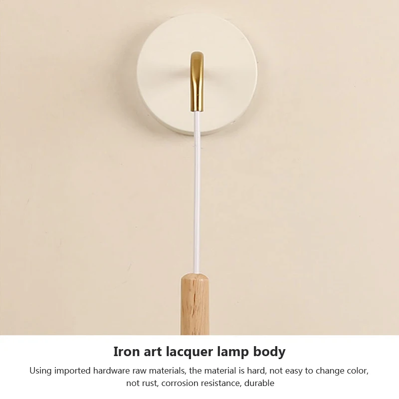 Lámpara de pared de madera nórdica con interruptor, candelabro de pared moderno para dormitorio, sala de estar, iluminación del hogar, macarrón,