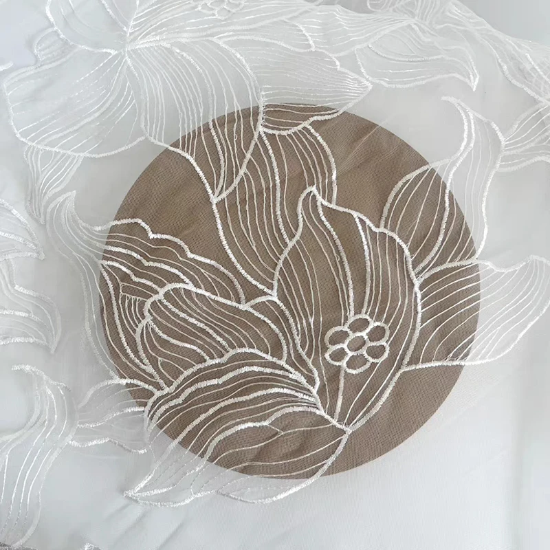 Wedding Dress, children's Clothing, Performance Dress, Dress Fabric, Creative Oversized Lotus Flower Embroidery Fabric view 5