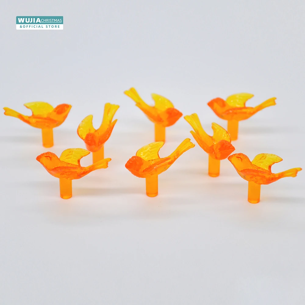 50pcs Creative Hobbies Ceramic Christmas Tree Replacement Lights Medium Multi Color Bird/Dove Light Country Art Noël Accessories