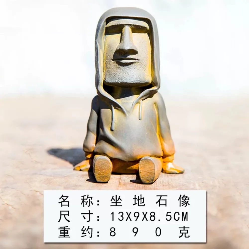 Easter Island Moai Statue Phone Holder Creative Mini Figurine for Desk Nordic Style Decor