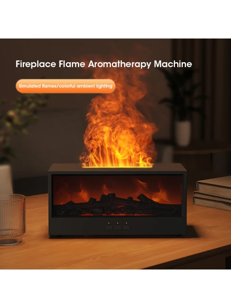150 ml Simulierter Kamin-Aroma-Diffusor, Flammen-Luftbefeuchter mit Fernbedienung, Wasserloses Automatisches Abschalten für Zuhause, Kreatives Geschenk