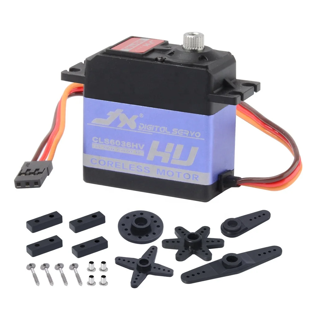 JX Servo CLS6036HV 36KG, servo numérique à couple élevé, coque en aluminium, engrenage métallique, moteurs sans noyau pour pièces d'avion hélicoptère RC