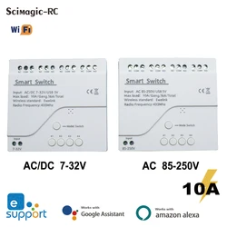 Modulo interruttore Wifi intelligente eWeLink 4CH 12V 24V 7-32V 220V 85V-250V 10A Relè a 4 canali Funziona con Alexa Google Home