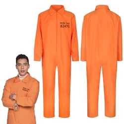 No. 82475 Cosplay Fantasy Prison Uniform Orange Clothing Halloween Stage Costume Disguise Adult Women Men Fantasia Outfits