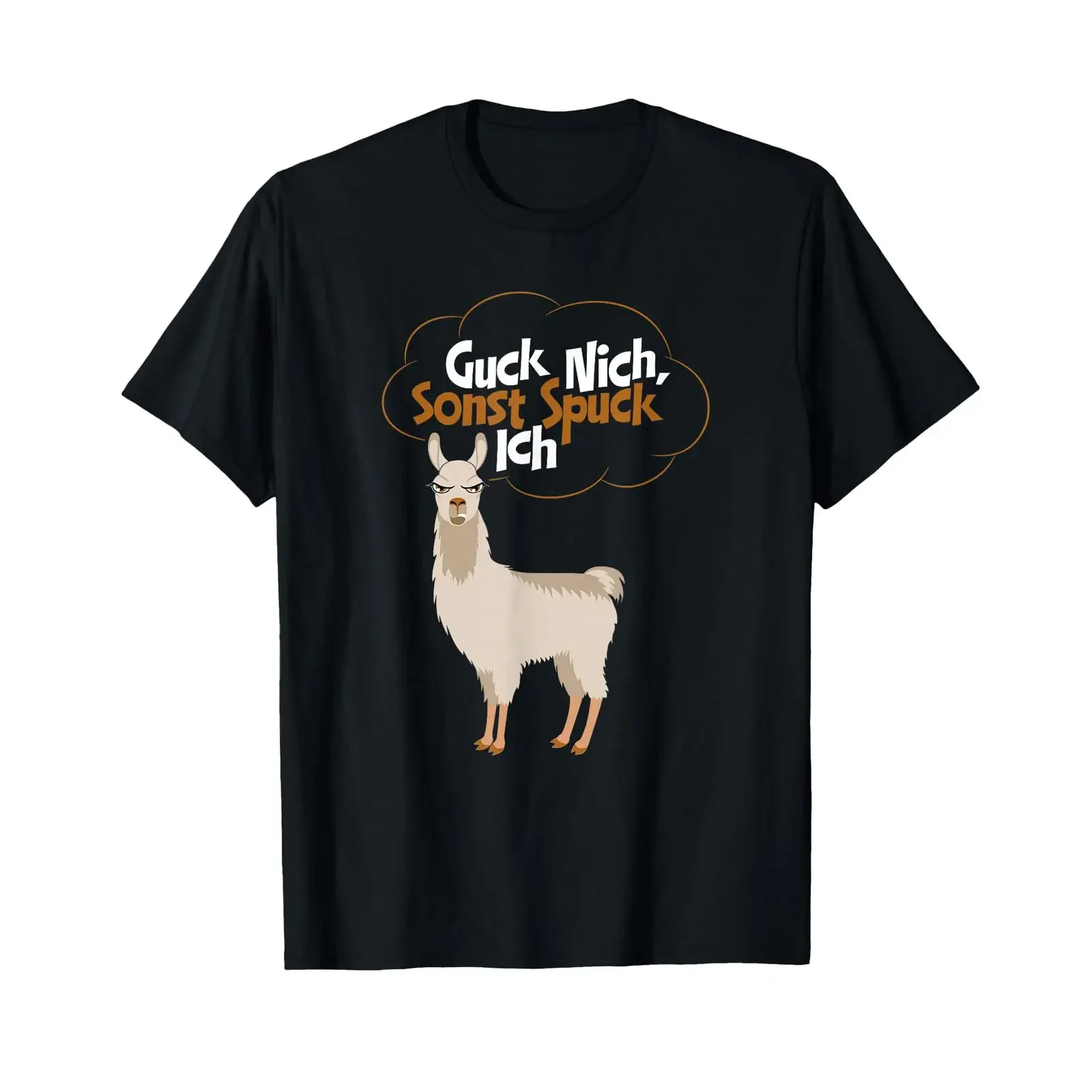 Alpaca llama with saying Don't look or I'll spit T shirt vintage Washed Unisex Comfortable streetwear Soft graphic fashion
