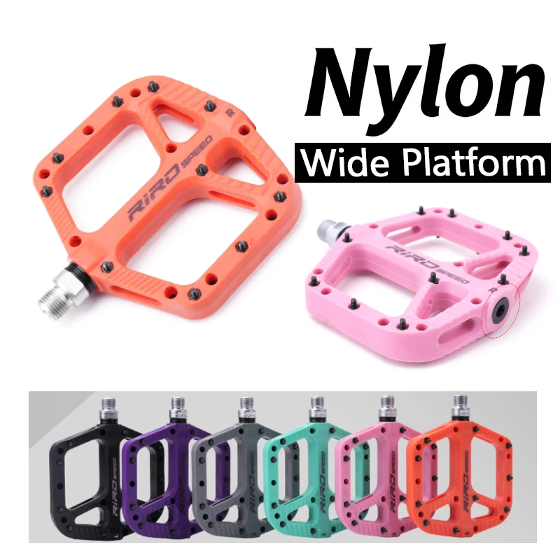 

Wide Nylon Pedals Sealed Bearing Anti-Slip Purple Black Orange Green Pink Lightweight Flat Platform For Road Mtb Mountain Bike